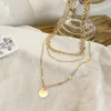 S2090 Fashion Jewelry Multi Layer Necklace Planchet Pendant Chain Necklaces