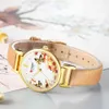 CURNN REATRY READ 2019夏の新しいクォーツレディース腕時計リロース女性時計ファッションフラワーダイヤルReloj Mujer Q0524