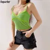 Streetwear Sommer Sexy Mesh Durchsichtig V-ausschnitt Strap Tank Top Frauen Backless Dünne Spitze Camis Ärmellose Mode 210510