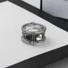 S925 Silver Double G Ring 11 with Standard European and American Retro Vintage Old Men and Women Couple Fashion Trend Ins318Q6061821