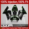 Kawasaki Ninja ZX-636 ZX600 ZX 6R 6 R 600 CC 03-04 04 ZX600C ZX6R 03 04 ZX600C ZX636 ZX-6R 2004 2004フェアリングOEMボディワークグリーンブラック