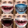 Female Funny Calico Mask Funny Shark Mouth Printed Knitted Masks Anti-dust and Anti-smog