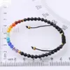 7 Chakra Strands Armband för kvinnor 4mm Kristaller och Healing Stones Beaded Armband Meditation Yoga Smycken - Skydd, Energi