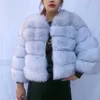 Manteau de fourrure naturelle veste d'hiver pour femme naturel de haute qualité réel 211018