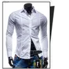 Lange mouwen casual katoenen shirt mannen effen kleur jurk shirt mannen lente mode merk beroemde homme zakenwit