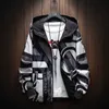 Мужская двухсторонняя куртка Геометрическая картина Ветряка легкая пальто - 7xL 2021 Корейский молодежный тренд плюс размер пальто X0621