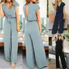 Kvinnors jumpsuits rompers kvinnor solid klubbkläder sommar playsuit bodycon party jumpsuit kort ärm v-ringning romper byxor kontor lady set