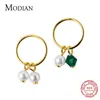 À la mode véritable 925 argent Sterling ronde perle or couleur boucles d'oreilles pour femmes hypoallergénique boucles d'oreilles enfants bijoux 210707