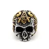 Free Masons Masonic 316 Stainless Steel Ring Punk Freemason signet rings Ancient Gothic Skeleton Skull Head compass jewelry