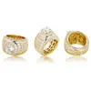 Hip Hop Iced Out Baguette Cluster CZ Ring Anel de ouro branco de alta qualidade Moda Jóias de luxo para presente Anel masculino