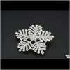 Broches, livraison directe 2021 cadeau de luxe plein strass cristal flocon broche neige fleur broches broches cor bijoux de mariage pour la fête de Noël Y