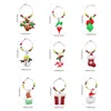 12pcs /set Christmas Wine Glass Charms Party Year Cup Ring Table s Xmas Pendants Decoration Supplies