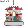 Decorações de Natal DIY Ornament Door personaliza a decoração de árvore pendente 2022 Família personalizada pendurada