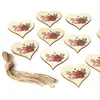 Ciondolo appeso per feste in legno Vintage Rose Flower Angel colorato stampato Festival Tree Ornament 10 pz / lotto Decorazioni per la casa fai da te ZYY978