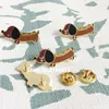 10 Stück ganze Wiener Dackel Doggy Emaille Pins und Brosche 30 mm Diggity niedlicher Hund Anstecknadel Metall Handwerk coole Abzeichen