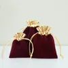 7X9cm Drawstring Velvet Ring Necklace Pouch Sachet Gift Bag For Jewelry Wedding Things Party Bead Container Storage