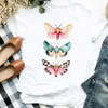 Mujeres señora dibujos animados pluma linda impresión moda 90s tendencia impresión camiseta camisa ropa top gráfico femenino t tee camiseta para mujer x0628