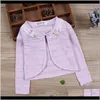 Sweaters Baby Clothing Baby Maternity Drop Delivery 2021 White Cardigan Kids Spring Autumn Long Sleeve Cotton Sweater Girl For 1 2 3 4 6 8 10