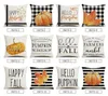 Halloween Pillow Case 45*45cm Linen Pumpkin Pillowcover Trick or Treat Pillowcase Festive Decorations Square Cushion Cases for Sofa Couch Bed Home Outdoor Car