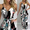 Dames Jumpsuits Rompertjes Dames Zomer Strand Wide Been Vakantie Jumpsuit Dames Avondfeest Sexy Floral Print Mouwloze V-hals Playsuit