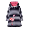 Jumping Meters Animals Girls Dresses Hoodies Flamingo Long Sleeve Baby Clothes Cotton Princess Kids Hoody For Girl 220309