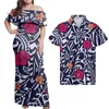 Abiti casual Hycool Fashion Plus Size Polynesian Tribal Design Puletasi Ruffle Off Dress Men Camicia hawaiana nera Estate 2022