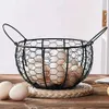 Draad Egg Basket Metalen opslag met handgrepen Kip S Houder Organizer Fruit Voedsel voor Keuken Boerderij 210609