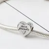 Big Heart Charm Bead Hole Alloy 925 Silver Plated Fashion Women المجوهرات الأسلوب الأوروبي لقلادة سوار DIY