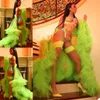 Lato Green Evening Celebrity Suknie Ruffles See Thru Seksowna sukienka ślubna Szlafroki party Nosić szaty