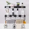 Badkamer planken aluminium badkamer plank organisator wandgemonteerde shampoo kruiden douche opslag rack houder badkamer accessoires 210331