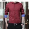 Automne nouveau hommes chemise Harajuku conception Simple quotidien décontracté blanc noir vin rouge bouton chemises à manches longues 4XL 5XL 210412