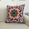 Sofa Cover Floral Embroidery Ethnic Woolen Canvas Embroidered Cushion Pillow 211207