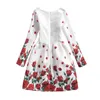 Robes pour filles robe à manches longues nouveau designer rose fleur imprimer filles vêtements enfants robes enfants costumes Q0716
