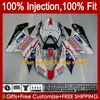 Injektion för Ducati 848 1098 1198 s 848R 1098R 07 08 09 10 11 75NO0 1198S 848S 1198R 2008 2008 2009 2010 Pearl White Fairing + Bracket