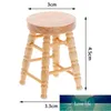 1/12 Dollhouse Miniature Accessories Mini Wooden Stool Simulation Chair Furniture Model Toys For Doll House Gardan Decoration