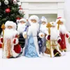 Elektryczne Santa Claus Snow Maiden Muzyczne lalki Pluszowe Zabawki Ozdoby Choinkowe Ozdoby Dekoracji Figurki Home Decor Gift Navidad 211018