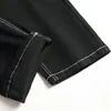 Jeans homme homme noir Slim Stretch Denim épissé Patchwork contraste couleur pantalon Streetwear pantalon mode vêtements1820