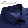 Anti-Wrinkle No-Ironing Elasticity Slim Fit Men Dress Casual Long Sleeved Shirt White Black Blue Red Male Social Formal Shirts 210714