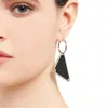 Boucles d'oreilles de luxe pour hommes et femmes, breloques élégantes, étiquette triangle noire, bijoux de marque, accessoires de mariage à la mode, 3109