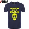 Trust Me I'm A Goalies T-shirt Men Cotton Summer Fashion Short Sleeve T Shirt Men Funny Ice Hockeys Player Gift Brand Clothing 210409