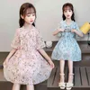 Girls Summer Dress Floral Pattern Girl Child Ruffles For Kids Casual Style Costumes 210528