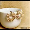 Jewelry Drop Delivery 2021 Gift Earrings For Women Trend Elegant Simulated Pearl Geo Stud Lindo Anti-Allergic Lady Statement Earring G501B