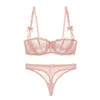 Briefes culotte varsbaby Noël de soutien-gorge rouge 1/2 tasse de string transparent lingerie sexy l2304