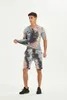 Survêtements d'été vêtements de sport pour hommes costumes de gymnastique vêtements d'entraînement teints par nouage entraînement jogging ensemble de sport course Rashguard survêtement pour hommes