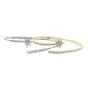 New Summer Cubic Zirconia Fashion Jewelry Adjusted Size Open Cz Shooting Star Bangle Bracelet for Women Q0717