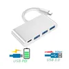 4 في 1 محول محور USB-C نوع المحاور USB 3.1 إلى 4-Port USB3.0 HD RJ45 شبكة إيثرنت نوع C محولات C ل MacBook الأجهزة الرقمية الأخرى