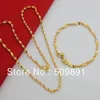 Ohrringe Halskette SE690 Mode 24k Gold Abdeckung Schmuck Sets 2mm Twist Kette Halsketten Armbänder Für Frauen Männer Hochzeitstag bijouter