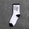 New Fashion Street Culture Men and Women Socks Cotton White Black Graffiti Harajuku HipHop Skateboard Sport Funny Happy Sockings