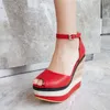 Peep Toe Wedge Sandals Women High Heels Casual Platform Summer Shoes Comfortable Ladies