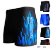 Modello di fiamma Uomo Costume da bagno maschile Boxer Pantaloncini Costume da bagno Tronchi Nuoto Nero Blu Abbigliamento da spiaggia Slip Costume da bagno Abbigliamento da spiaggia